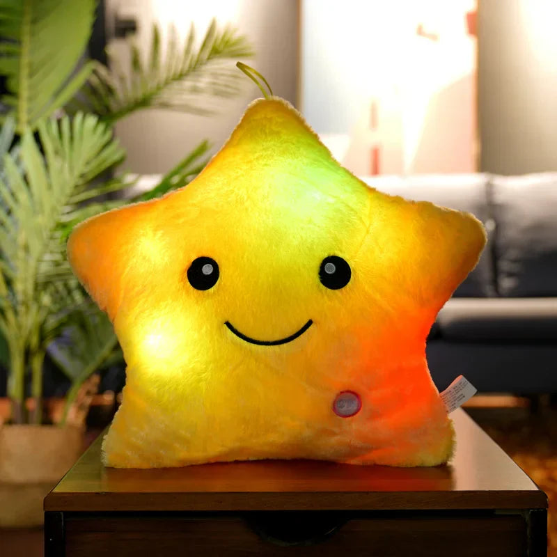 20CM Luminous Star Plush Toy Soft Glowing LED Cushion for Kids and Teens
