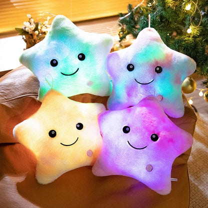LED Star Plush Toy Soft Stuffed Star Pillow for Kids and Home Decor