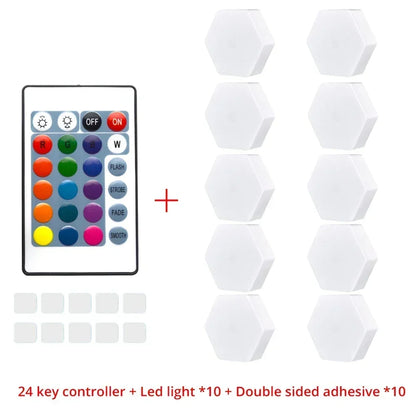 Touch Sensor Rgb Led Hexagon Lamp
