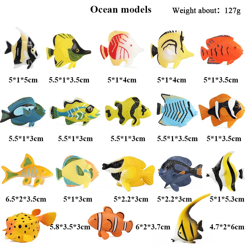 Montessori Miniature Lion Shark Horse Dinosaur Animals Model Set Action Figures