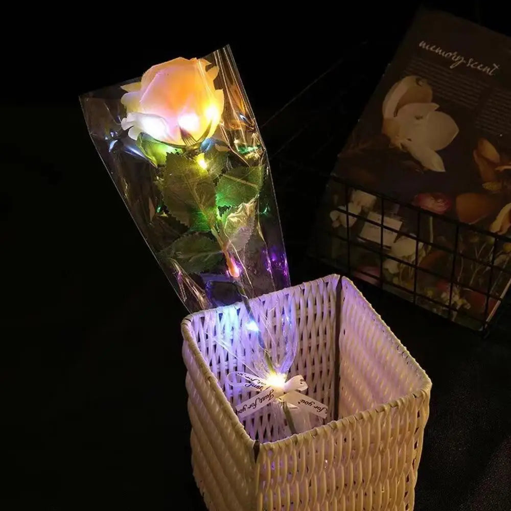 LED Light Up Rose Bouquet Decor