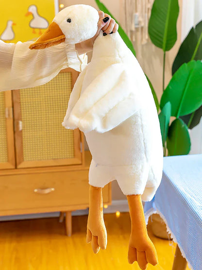 White Goose Plush Pillow Soft Stuffed Animal Toy for Kids