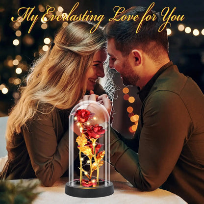 Glass Dome LED Rose - Romantic Gift for Women