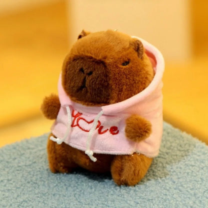Capybara Plush Toy with Hoodie and Wings Mini Soft Stuffed Doll