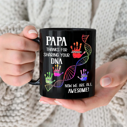 Sharing Your DNA - Personalized Black Mug