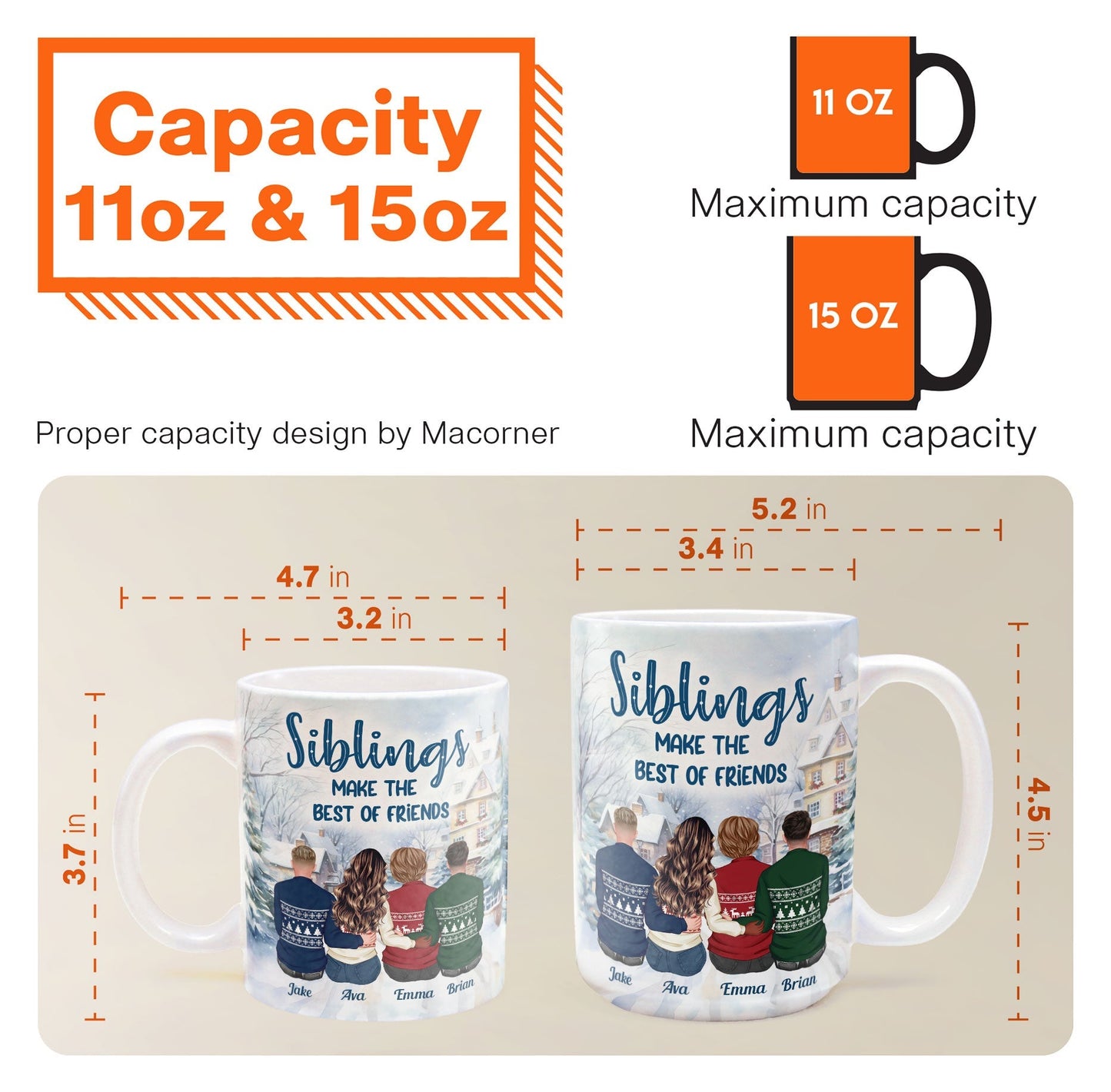 Siblings Make The Best Of Friends - Personalized Mug