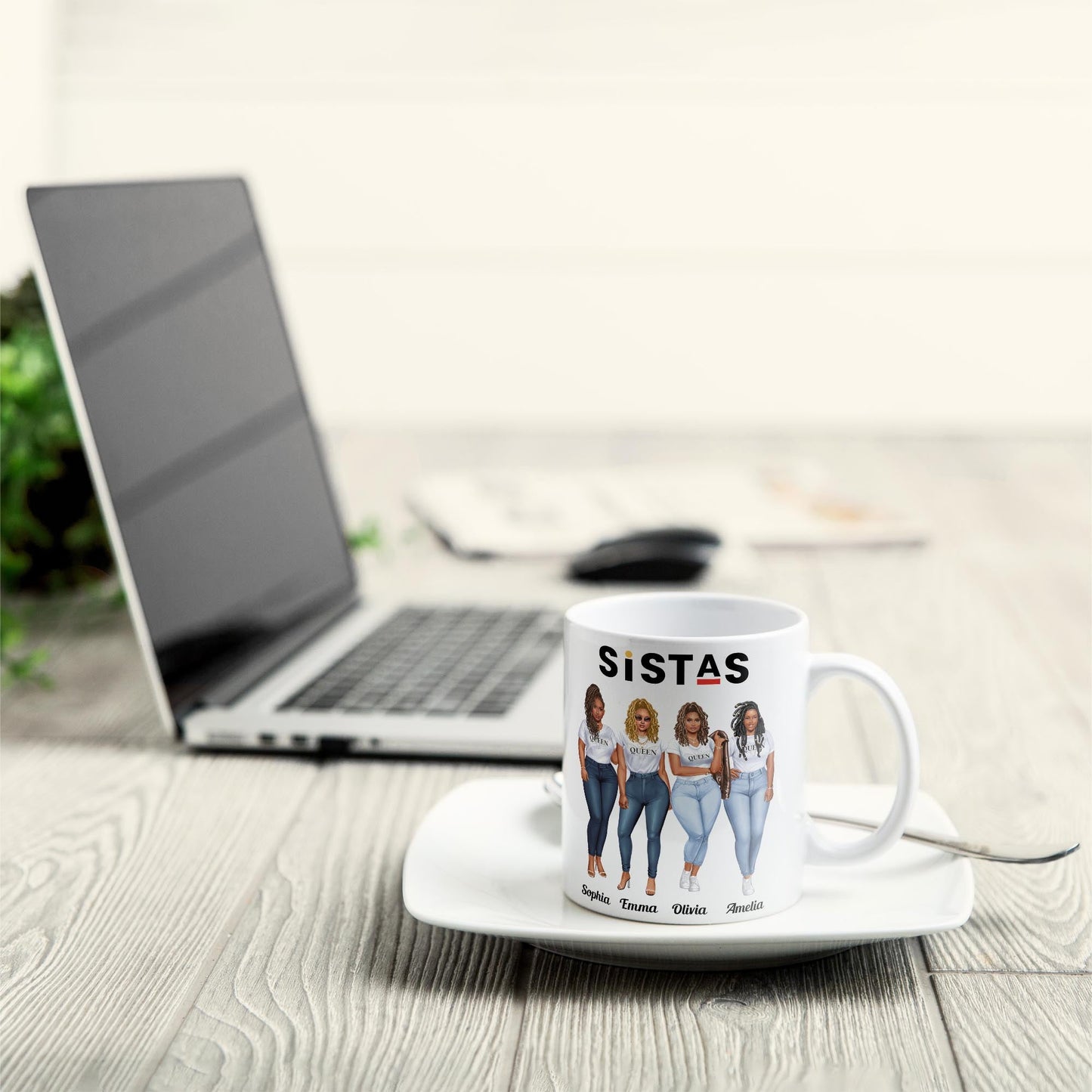 Sistas Forever - Personalized Mug - Birthday Gift For Sistas, BFF, Black Woman