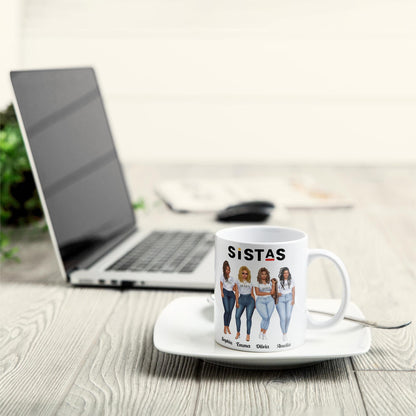 Sistas Forever - Personalized Mug - Birthday Gift For Sistas, BFF, Black Woman
