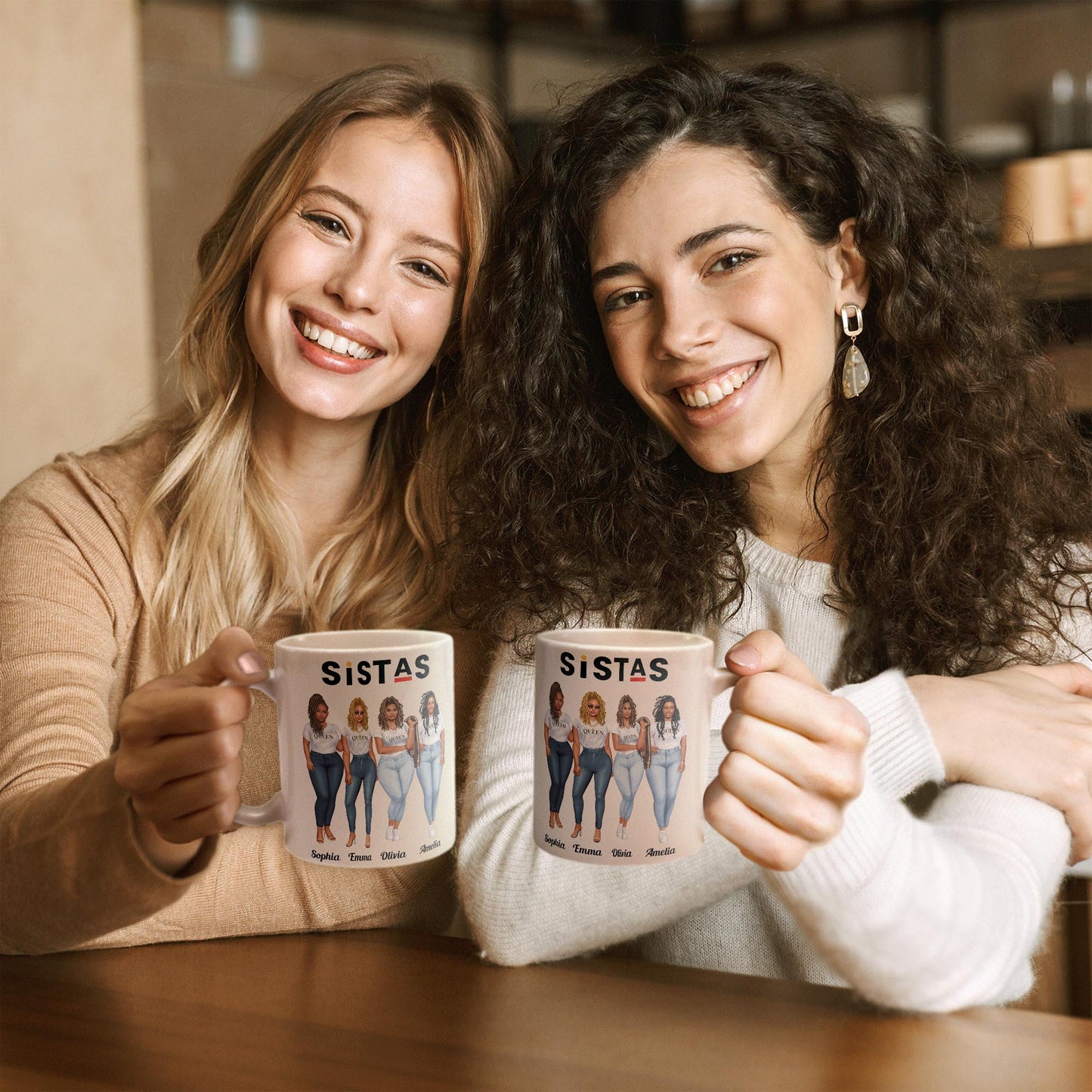 Sistas Forever - Personalized Mug - Birthday Gift For Sistas, BFF, Black Woman