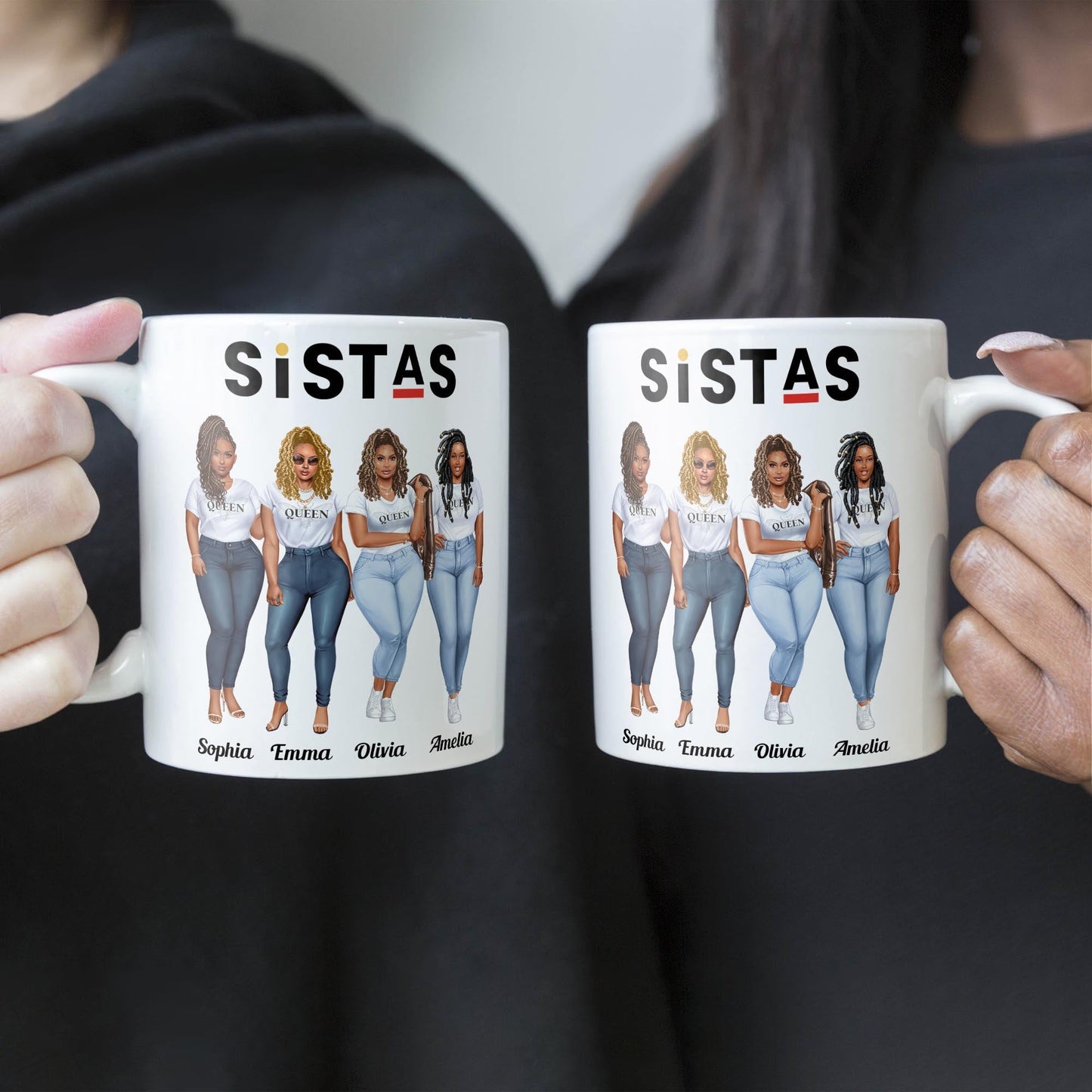 Sistas Forever - Personalized Mug - Birthday Gift For Sistas, BFF, Black Woman