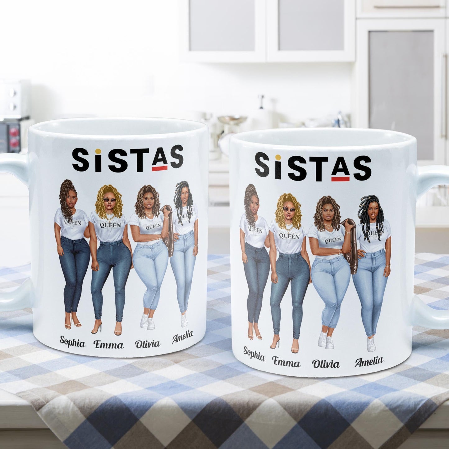 Sistas Forever - Personalized Mug - Birthday Gift For Sistas, BFF, Black Woman