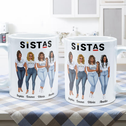 Sistas Forever - Personalized Mug - Birthday Gift For Sistas, BFF, Black Woman