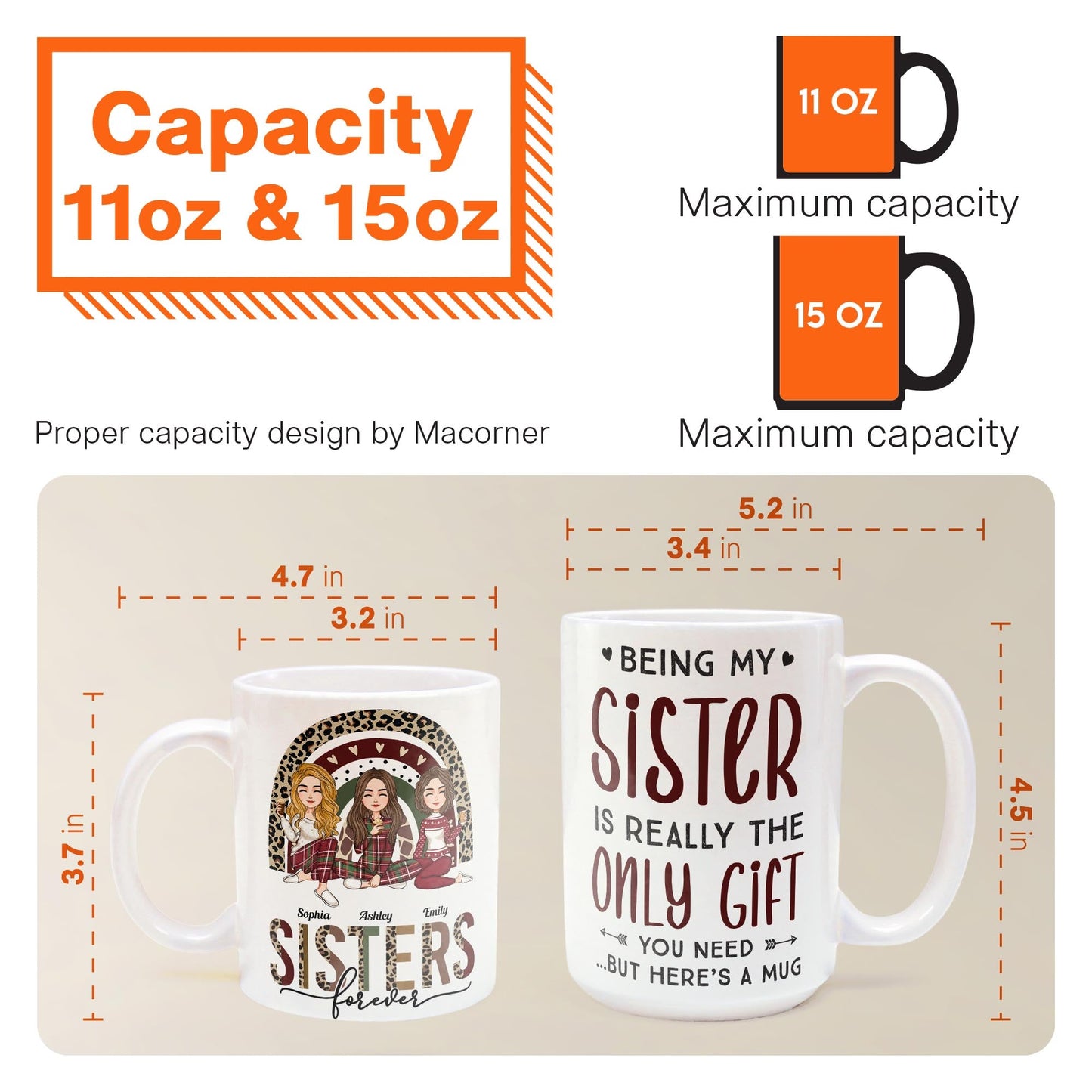 Sister - Here's A Mug - Personalized Mug - Christmas, New Year, Loving Gift For Sistas, Sister, Besties, Best Friends, Soul Sisters