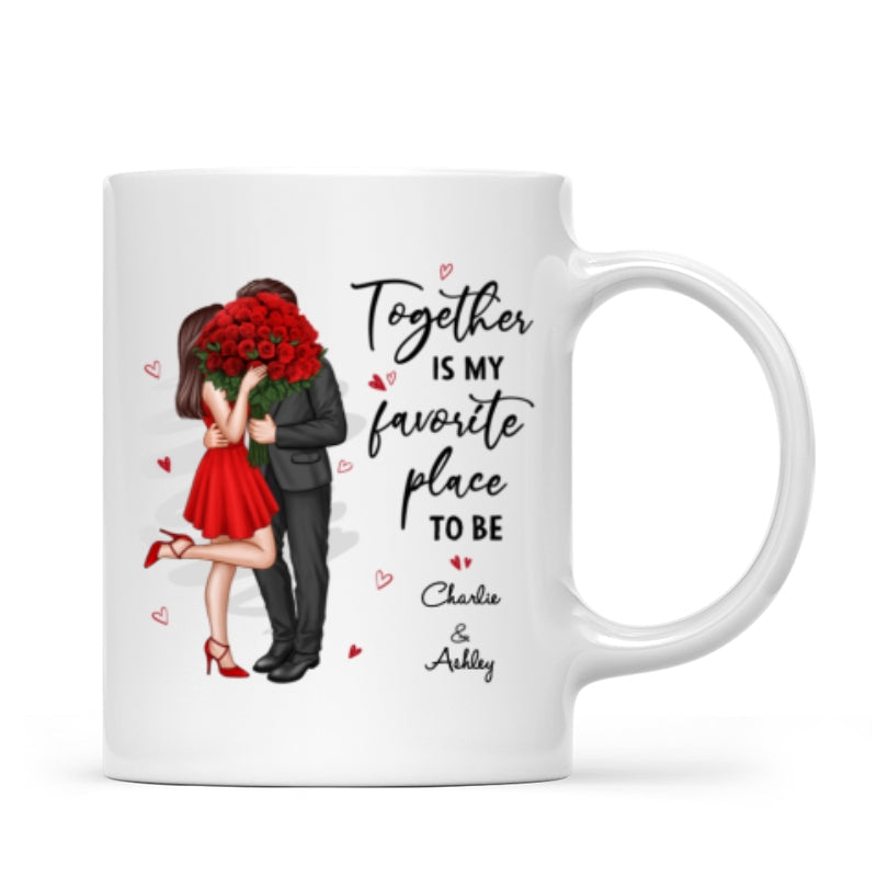Together Is My Favorite Place To Be Couple Valentine's Gift For Him For Her Personalized Mug