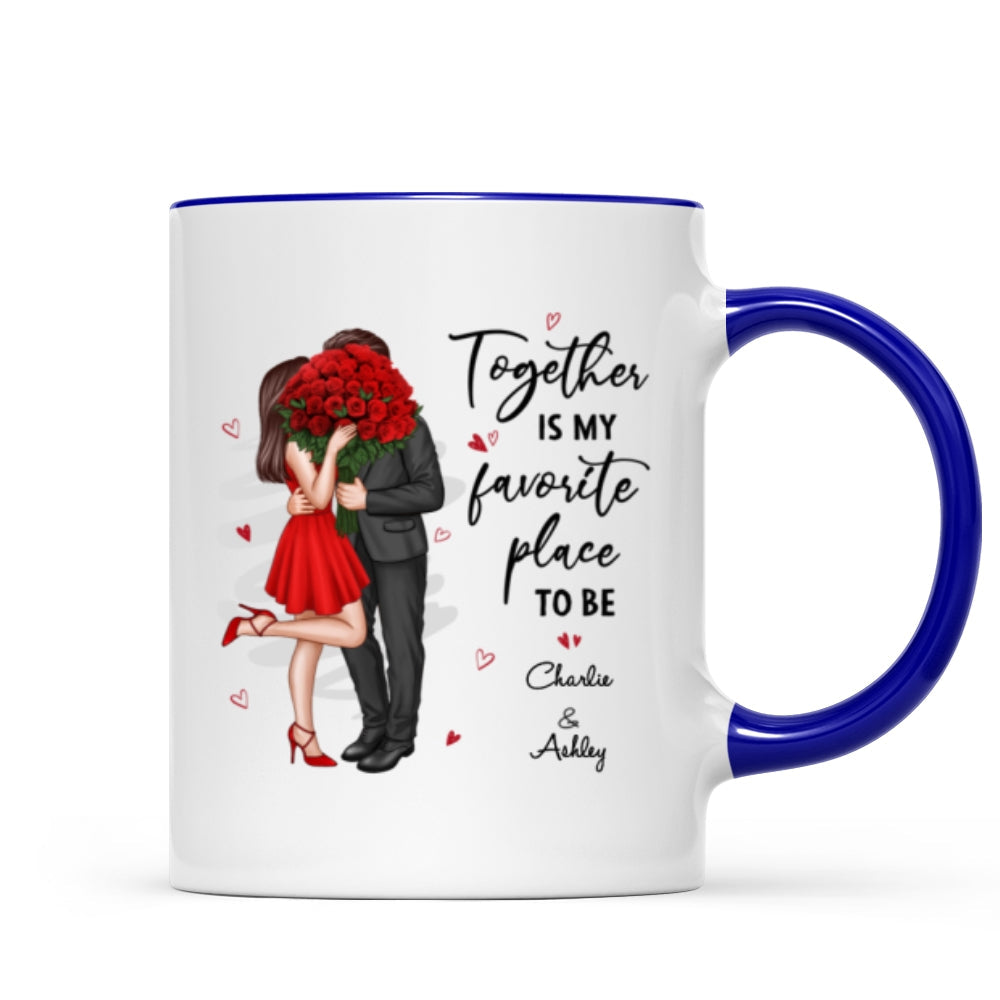 Together Is My Favorite Place To Be Couple Valentine's Gift For Him For Her Personalized Mug