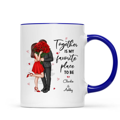 Together Is My Favorite Place To Be Couple Valentine's Gift For Him For Her Personalized Mug