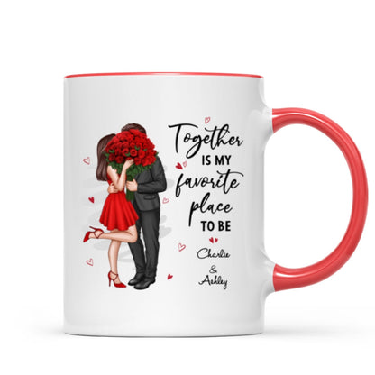 Together Is My Favorite Place To Be Couple Valentine's Gift For Him For Her Personalized Mug