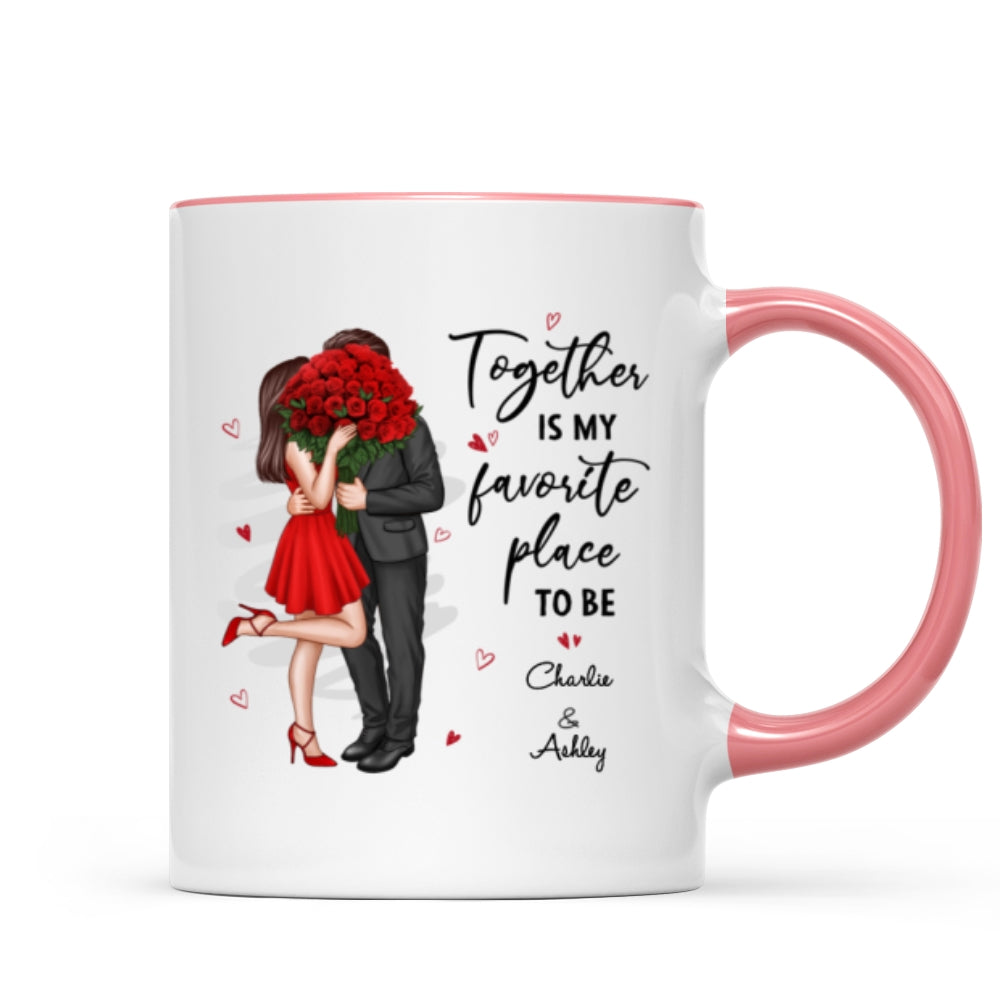 Together Is My Favorite Place To Be Couple Valentine's Gift For Him For Her Personalized Mug