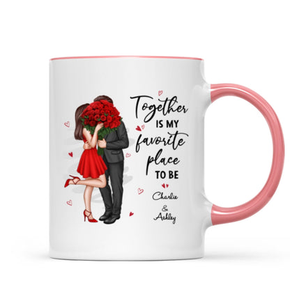 Together Is My Favorite Place To Be Couple Valentine's Gift For Him For Her Personalized Mug
