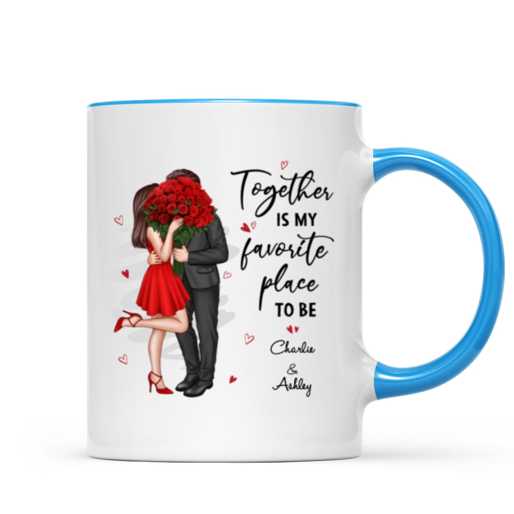 Together Is My Favorite Place To Be Couple Valentine's Gift For Him For Her Personalized Mug