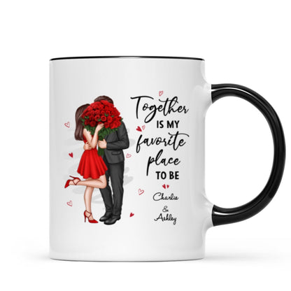 Together Is My Favorite Place To Be Couple Valentine's Gift For Him For Her Personalized Mug