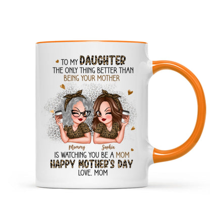 Leopard Pattern To My Daughter From Mom Happy Mother's Day Personalized Mug, Gift For Daughter