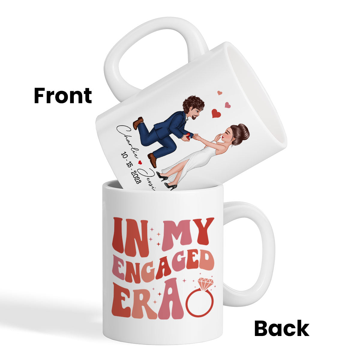 In My Engaged Era Couple Proposal Engagement Gift Future Bride Gift Ideas, Bridal Shower Gift for Her, Bride Mug Wedding Gift for Friend Newly Engaged Personalized Mug