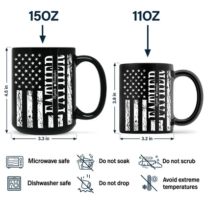 Stars & Stripes Dad Grandpa We Love You - Personalized Black Mug