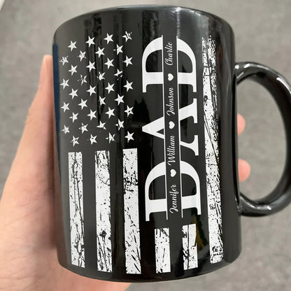 Stars & Stripes Dad Grandpa We Love You - Personalized Black Mug