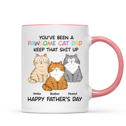Happy Father's Day From Your Favorite Unemployed Freeloader, Funny Personalized Mug For Cat Dads