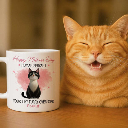 Pink Tone Happy Mother's Day Human Servant Cartoon Funny Cats Personalized Mug