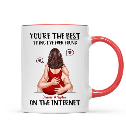 Online Dating Virtual Love Embrace Valentine's Couple Personalized Mug