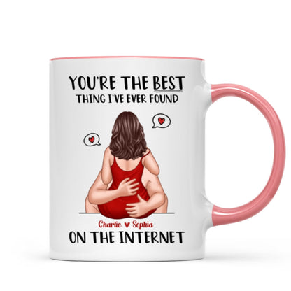 Online Dating Virtual Love Embrace Valentine's Couple Personalized Mug