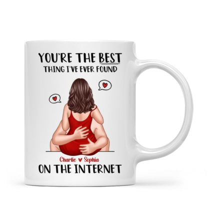 Online Dating Virtual Love Embrace Valentine's Couple Personalized Mug