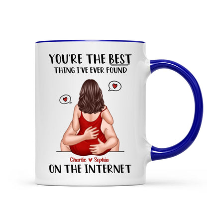 Online Dating Virtual Love Embrace Valentine's Couple Personalized Mug