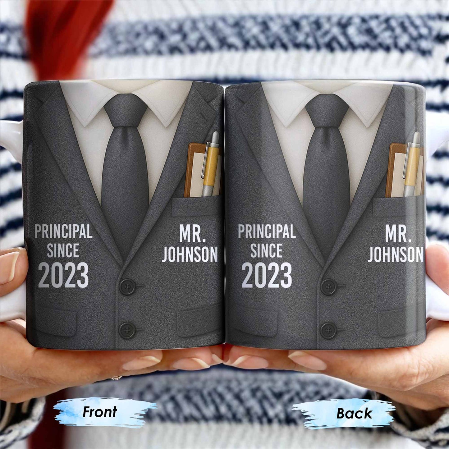 Principal Since Suit And Tie Design - Personalized Custom Coffee Mug - TEACH052_MG