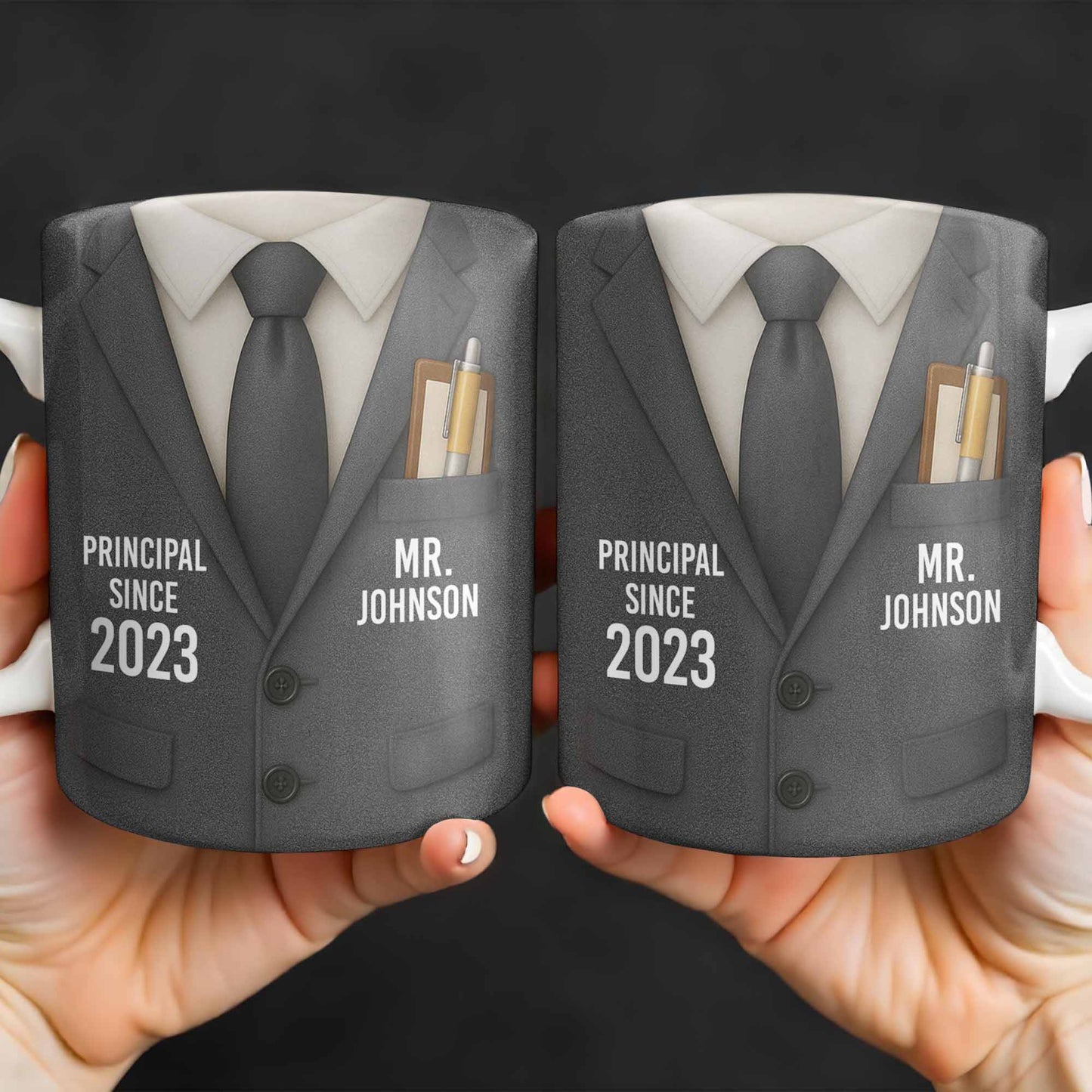 Principal Since Suit And Tie Design - Personalized Custom Coffee Mug - TEACH052_MG