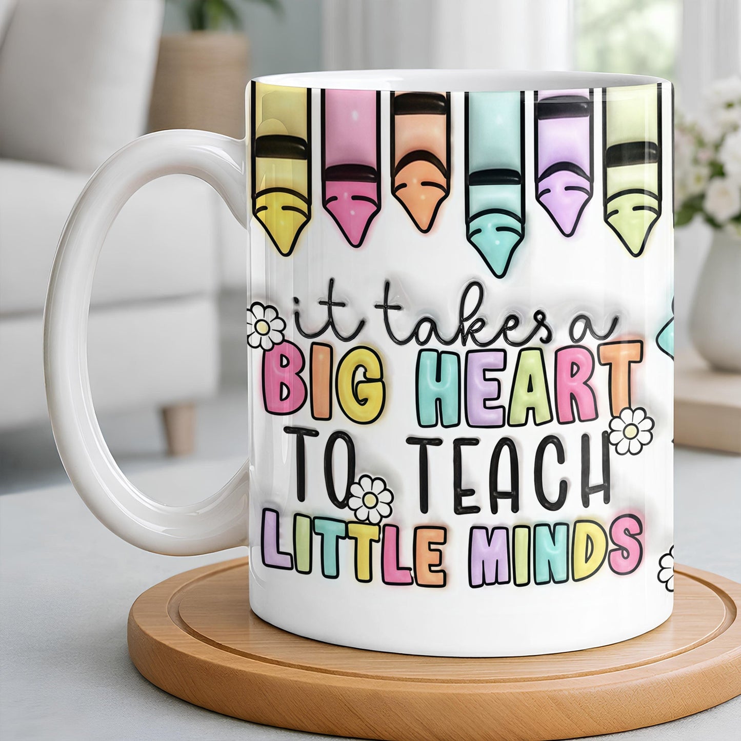 It Takes A Big Heart To Teach Little Minds Mug Design - Personalized Custom Coffee Mug - TEACH066_MG