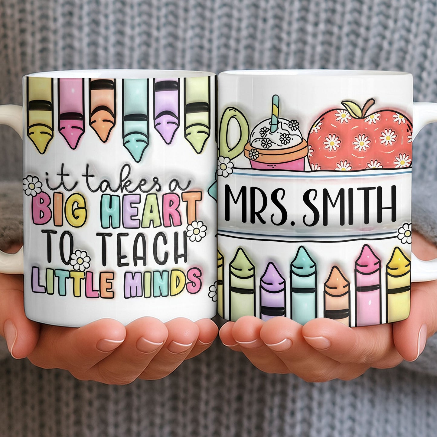It Takes A Big Heart To Teach Little Minds Mug Design - Personalized Custom Coffee Mug - TEACH066_MG