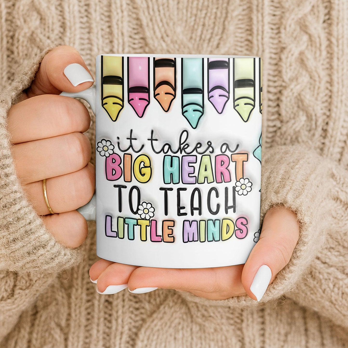 It Takes A Big Heart To Teach Little Minds Mug Design - Personalized Custom Coffee Mug - TEACH066_MG