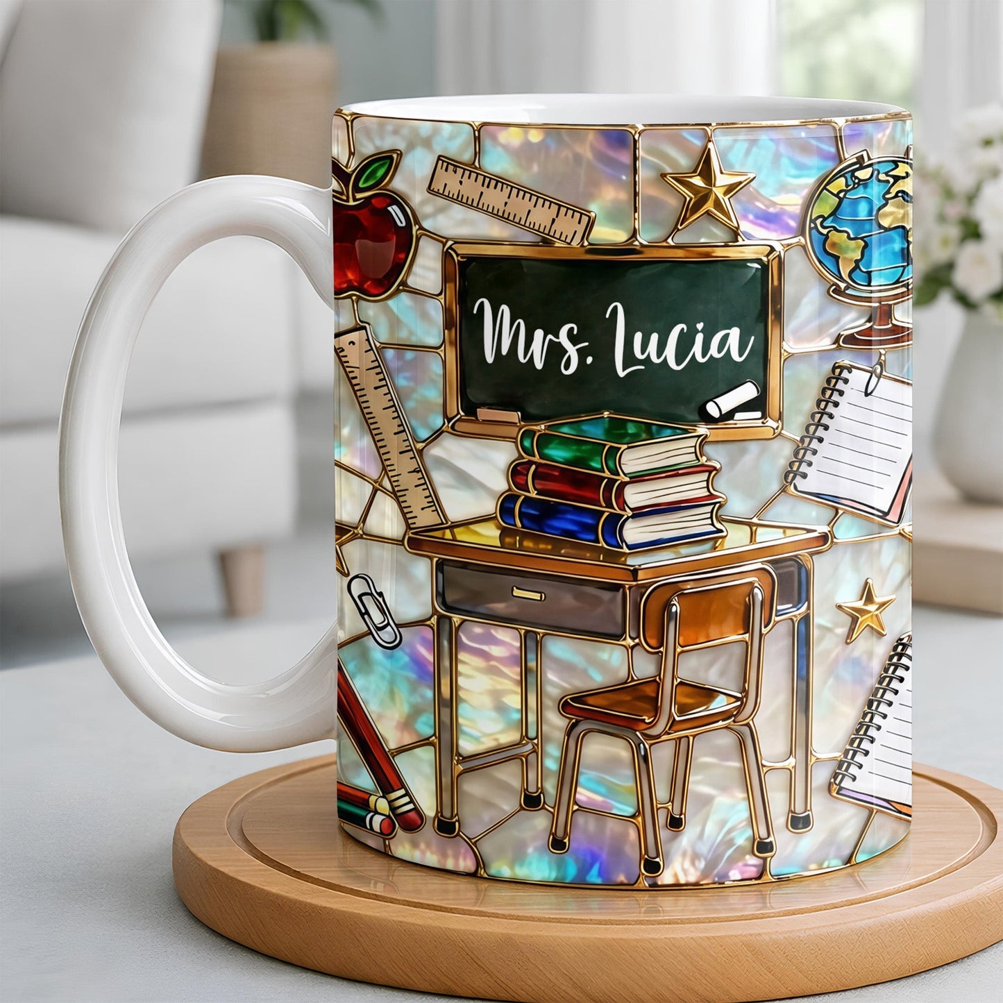 Celebrate Your Favorite Teacher With Classroom Essentials - Personalized Custom Coffee Mug - TEACH070_MG