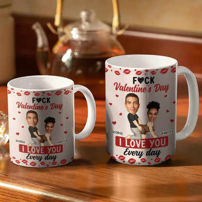 Custom Photo Couple I Love You Every Day - Personalized White Edge-to-Edge Mug