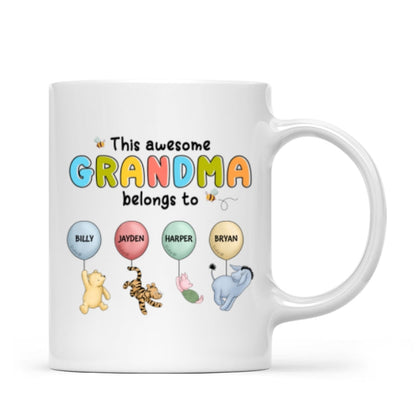 This Grandma Mom Belongs To Cute Characters Personalized Mug
