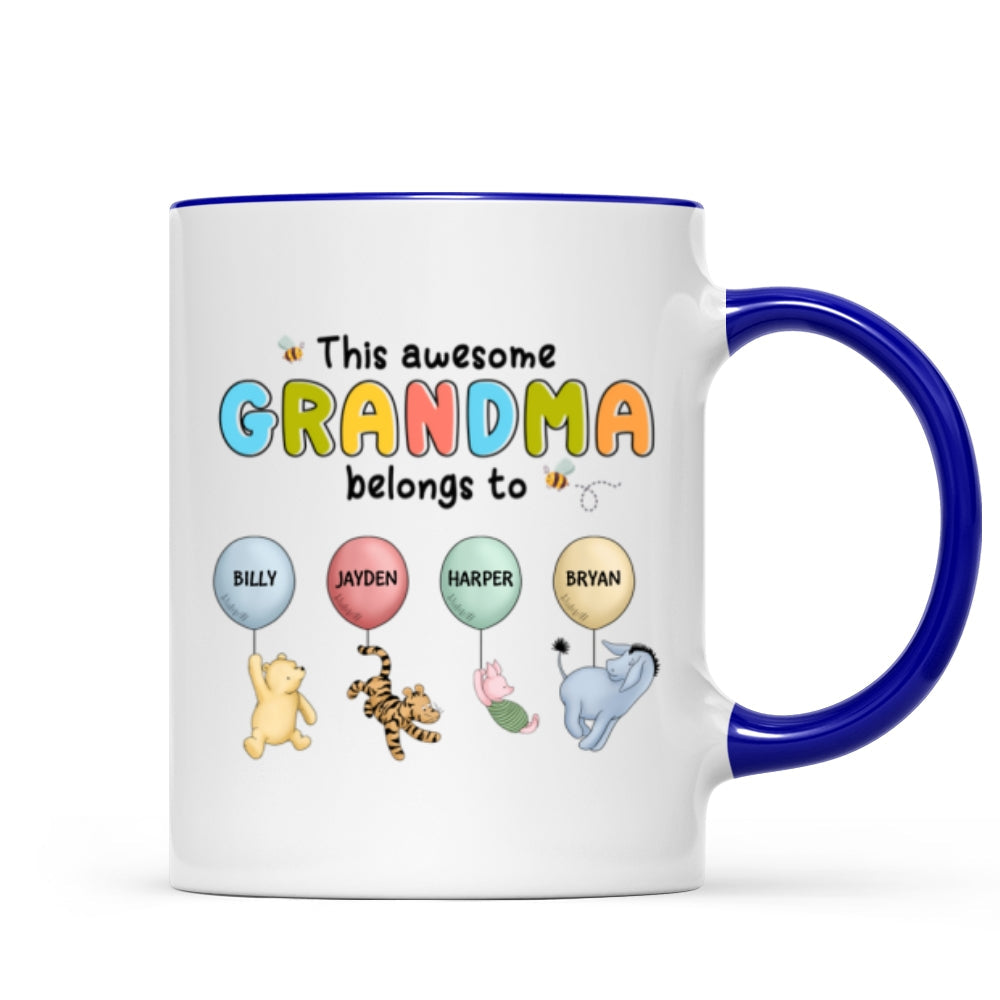 This Grandma Mom Belongs To Cute Characters Personalized Mug