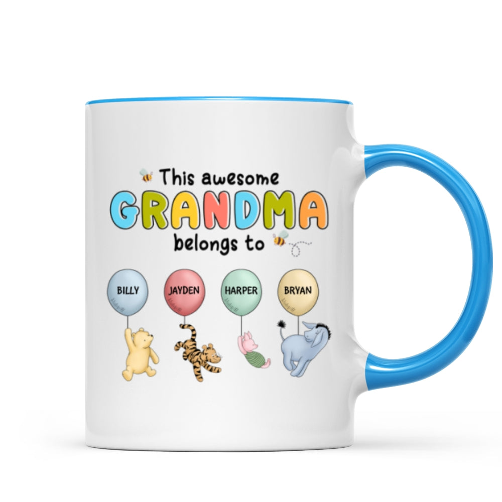 This Grandma Mom Belongs To Cute Characters Personalized Mug