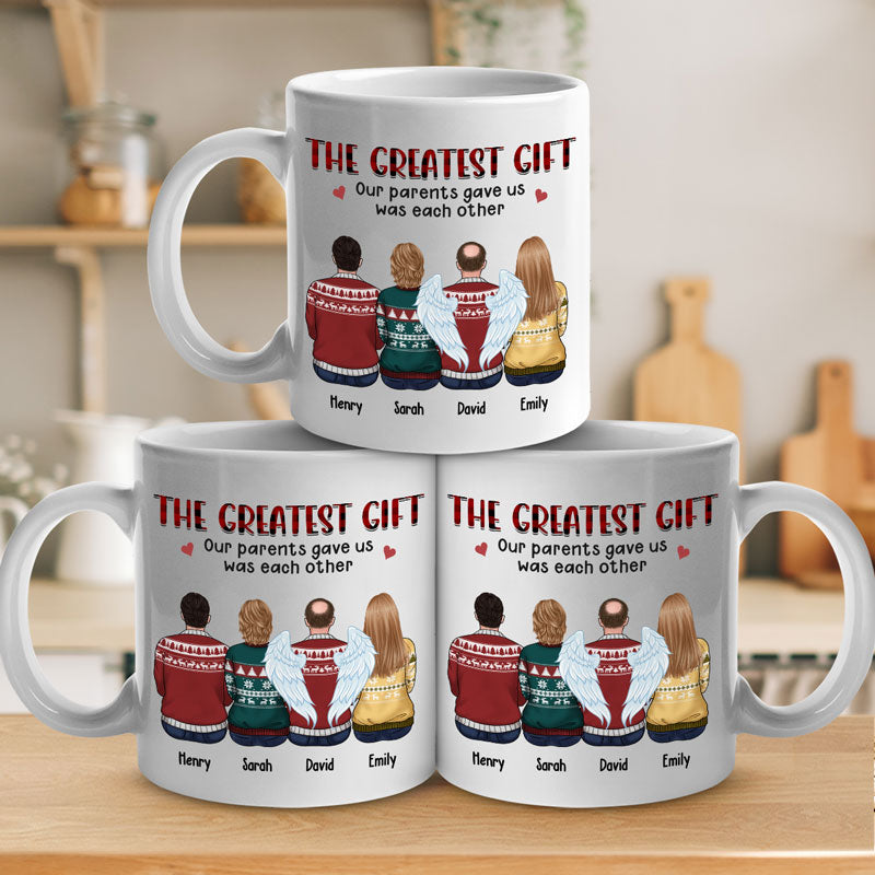Maybe In Distance But Never At Heart - Family Personalized Custom Mug - Christmas Gift For Siblings, Brothers, Sisters
