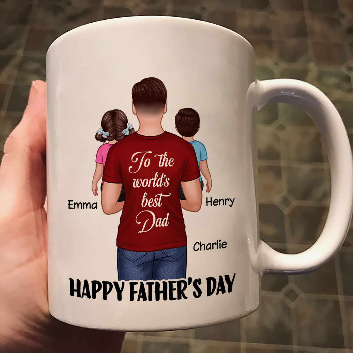 Happy Father's Day To The World's Best Dad Personalized Mug