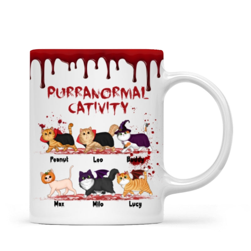 Halloween Spooky Fluffy Cat Personalized Mug