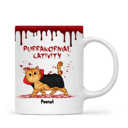 Halloween Spooky Fluffy Cat Personalized Mug