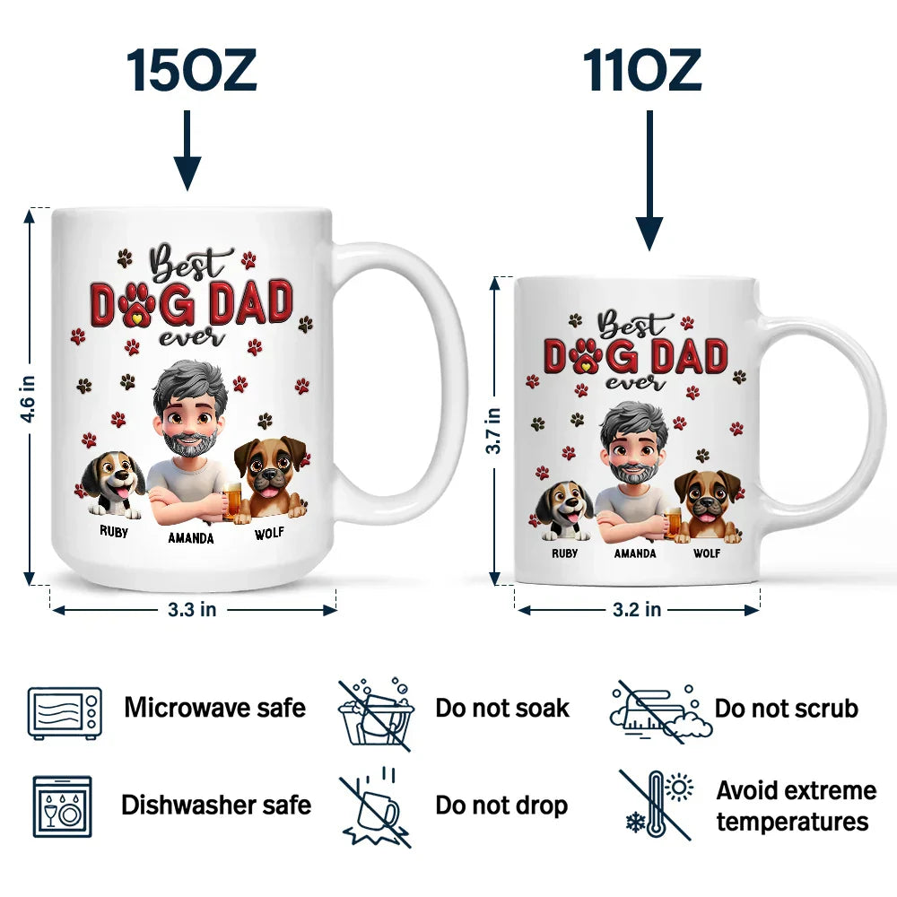 Best Dog Mom Dog Dad 3D - Personalized Mug